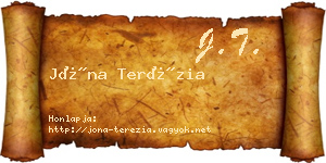 Jóna Terézia névjegykártya